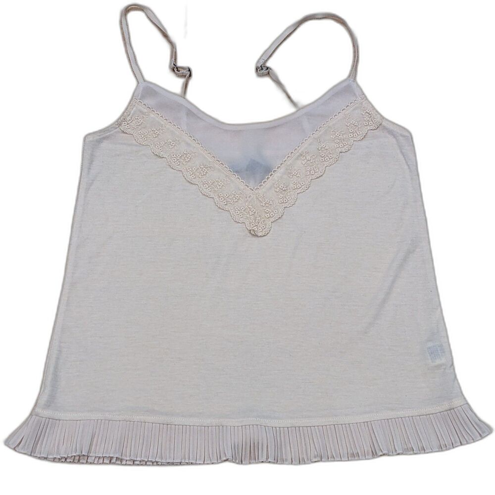 Y2K American Eagle Lace Trim Cami XS Cream Babydoll Elena Gilbert Bella Swan